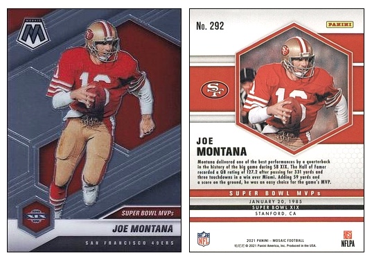 2022 Mosaic Joe Montana San Francisco 49ers Super Bowl MVP